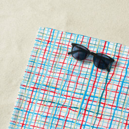 Toalla De Playa Colas de collares rojas de color turquesa amarillo