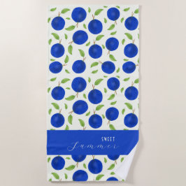 Toalla De Playa Colección de ciruelas botánicas marfil