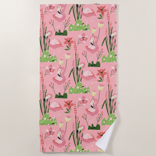 Toalla De Playa Colección de verano Flamingo One Design 4 (Anverso)