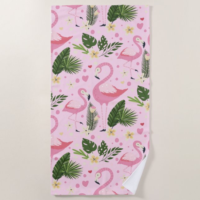 Toalla De Playa Colección de Verano Flamingo Uno Diseño 8 (Anverso)