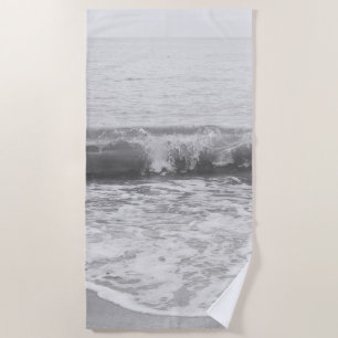 Toalla De Playa Colias del océano Atlántico blanco y negro 1