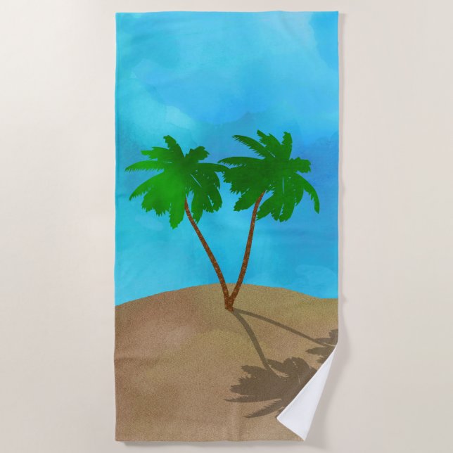 Toalla De Playa Collage acuático Palm Tree Beach (Anverso)