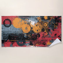 Collage de engranajes industriales Arte urbano gru