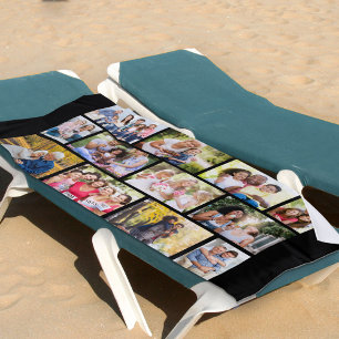 Toalla De Playa Collage de fotos 12 Cuadrícula de masonería de imá