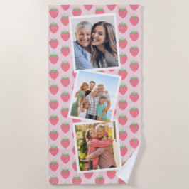 Toalla De Playa Collage de fotos de fresas