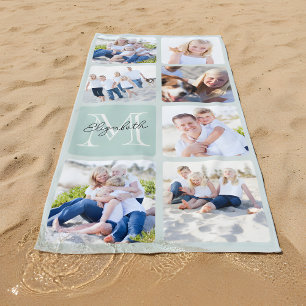 Toalla De Playa Collage de fotos de la familia personalizada 7 - M