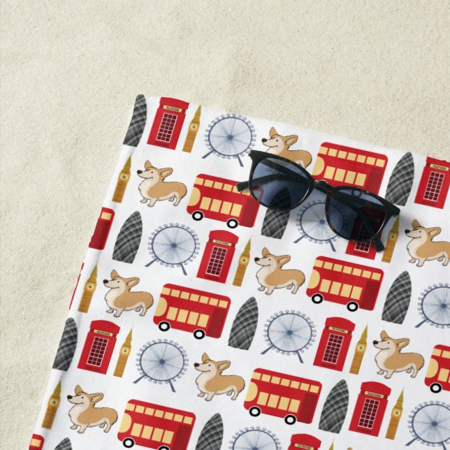 Toalla De Playa Collage del icono de Londres (In situ)