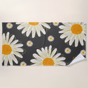 Toalla De Playa Colocación de agua Minimalista monograma Chamomile