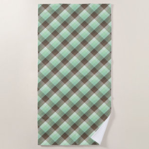 Toalla De Playa Color Block de Plaid de Rayas de Chocolate con Men