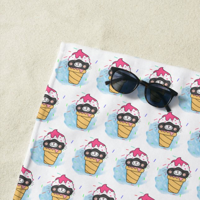 Toalla De Playa color de cona de helado (In situ)