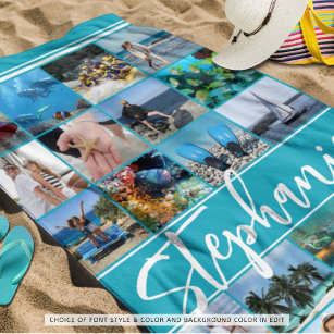 Toalla De Playa Color Personalizado personalizado de 24 Collages d