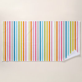 Toalla De Playa Colored Candy Stripes