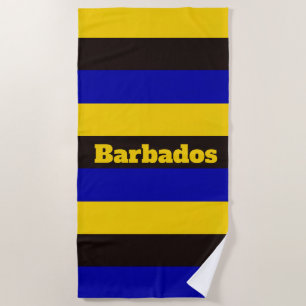 Toalla De Playa Colores de bandas de bandera de Barbados