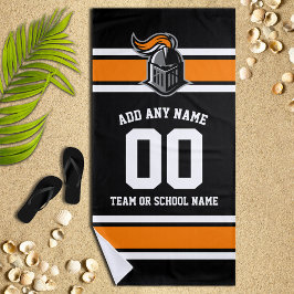 Toalla De Playa Colores de equipo y mascota personalizada