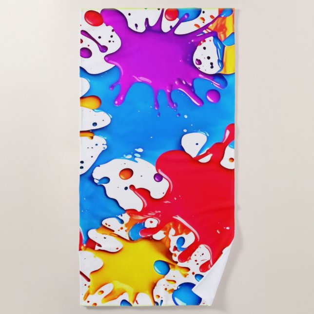 Toalla De Playa Colores de neón vibrantes (Anverso)