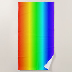 Toalla De Playa Colores felices Gradiente de arco iris Patrón raya