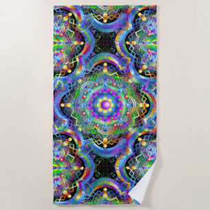 Toalla De Playa Colores psicodélicos del Universo de Mandala