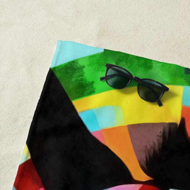 Toalla De Playa Colorful Donkey Geometric Art Abstract (In situ)