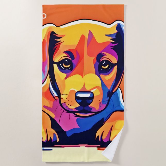 Toalla De Playa Colorida obra de picapia (Anverso)