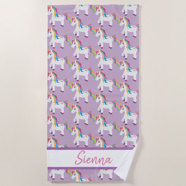 Toalla de playa colorida personalizada del (Anverso)