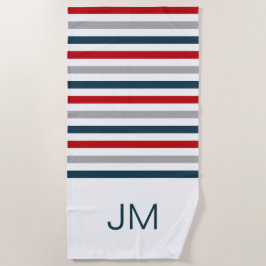 Toalla De Playa Coloridas franjas navales horizontales