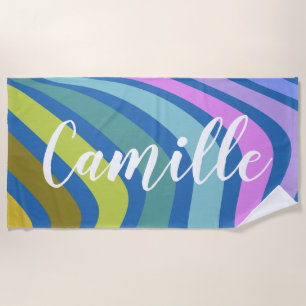 Toalla De Playa Colorido Abstract Squiggle Swirls Personalizado