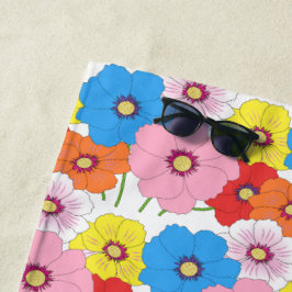 Toalla De Playa Colorido Doodle Art Floral Pattern Pool o