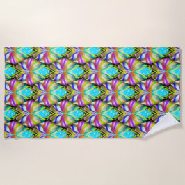 Toalla De Playa Colorido modelo de búho de Oracle cian y negro