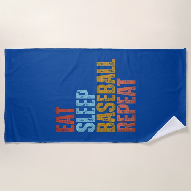TOALLA DE PLAYA COME BÉISBOL DORMIR REPITE (Anverso)