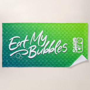 Toalla De Playa "Come my bubbles" Swift Life Green/Verde azuladas