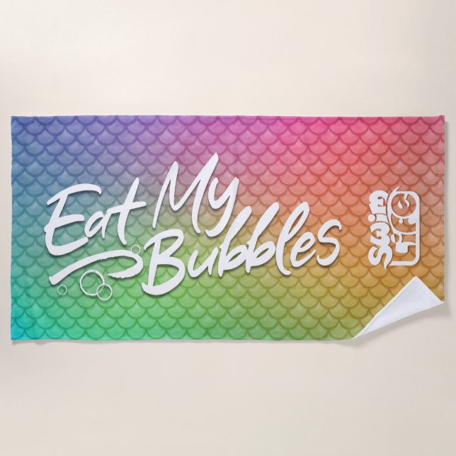 Toalla De Playa "Come my bubbles" Swift Life Rainbow Scales (Anverso)