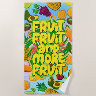 Toalla De Playa Comer más fruta yoga alimenticio saludable con m