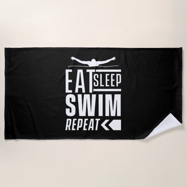 Toalla De Playa Comer Sleep Swift Repetir (Anverso)
