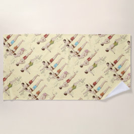 Toalla De Playa Cómo nadar a nadadores del francés del vintage