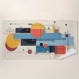 Toalla De Playa Composición Moderna de Arte Abstracto Geométrico
