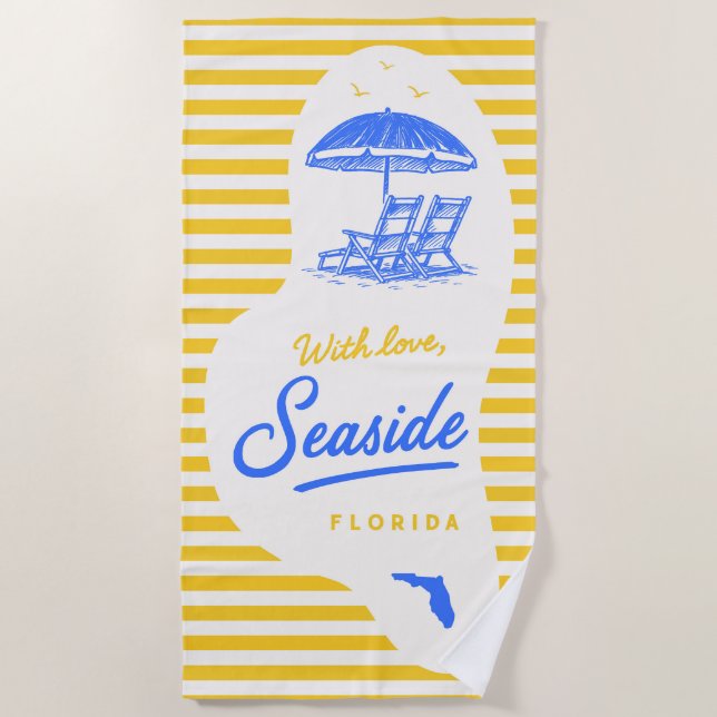 Toalla de playa con amor junto al mar (Anverso)