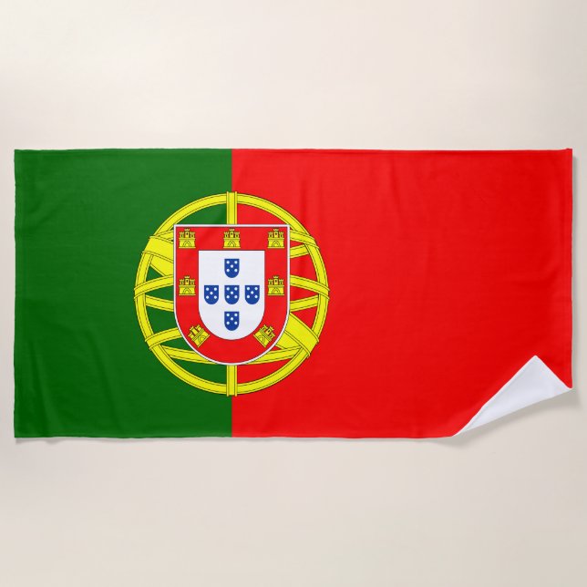 Toalla de playa con bandera portuguesa (Anverso)
