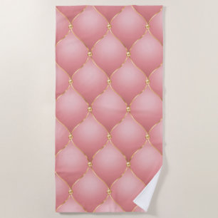 Toalla de playa con borlas de oro rosa
