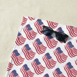Toalla de playa con diseño de bandera roja blanca