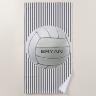 Toalla de playa con diseño de rayas de voleibol