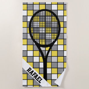 Toalla De Playa Con el nombre marcado 🎾 raqueta de tenis