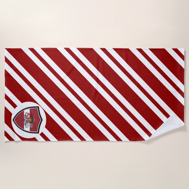 Toalla de playa con escudo de bandera letona (Anverso)