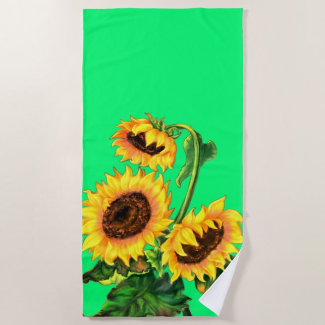 Toalla de playa con girasoles (Anverso)