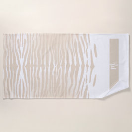 Toalla de playa con monograma de Tigre Blanco