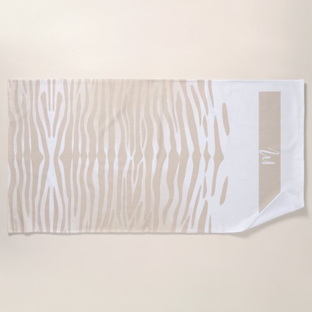 Toalla de playa con monograma de Tigre Blanco (Anverso)