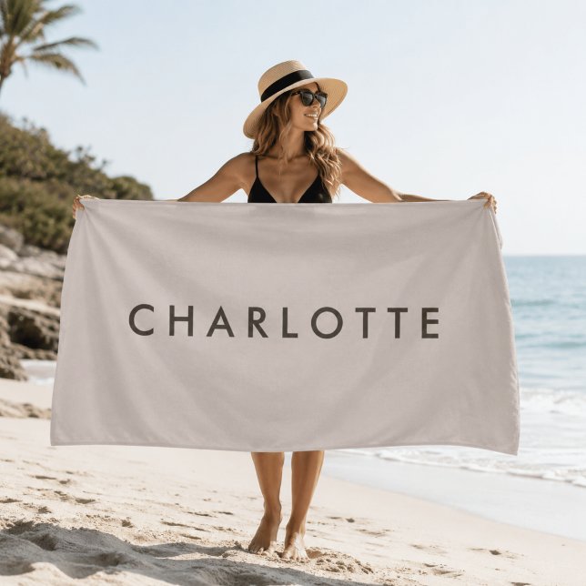 Toalla de Playa con Nombre Personalizado Moderna (Subido por el creador)