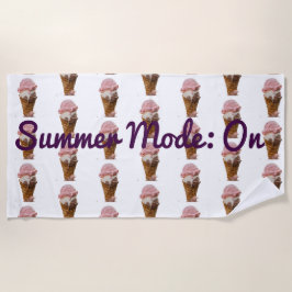 Toalla de playa con patrón de helado en modo veran