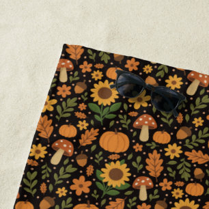 Toalla de playa con patrón de otoño rústico dibuja