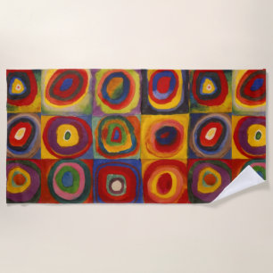 Toalla de playa con plazas y círculos de Kandinsky