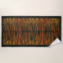 Toalla de playa con rayas de tigre con borde